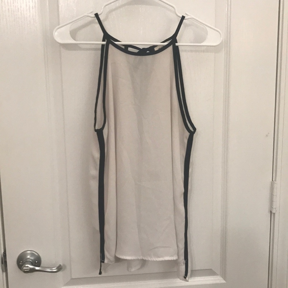 Sheer black and white tank top